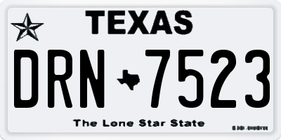 TX license plate DRN7523