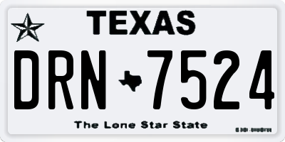 TX license plate DRN7524