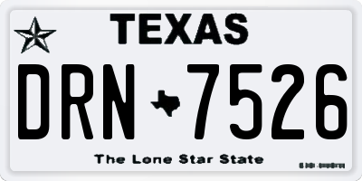 TX license plate DRN7526