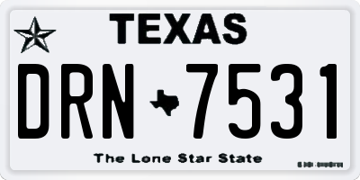 TX license plate DRN7531