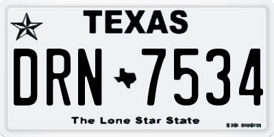 TX license plate DRN7534