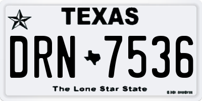 TX license plate DRN7536