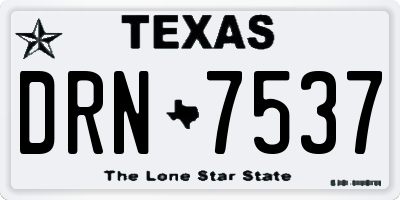TX license plate DRN7537