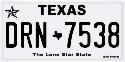 TX license plate DRN7538