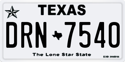 TX license plate DRN7540