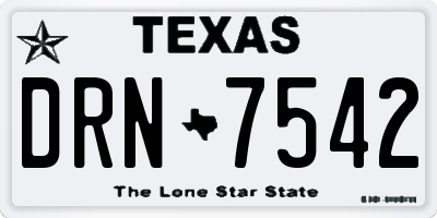 TX license plate DRN7542