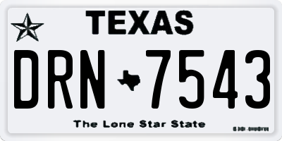 TX license plate DRN7543