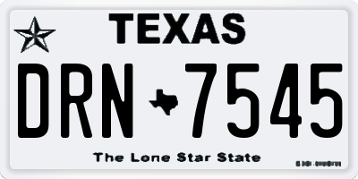 TX license plate DRN7545
