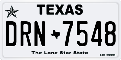 TX license plate DRN7548