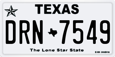 TX license plate DRN7549