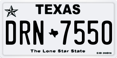 TX license plate DRN7550