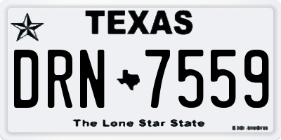 TX license plate DRN7559