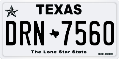 TX license plate DRN7560