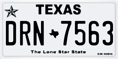 TX license plate DRN7563