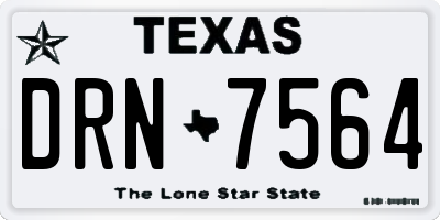 TX license plate DRN7564