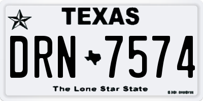 TX license plate DRN7574