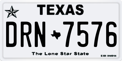 TX license plate DRN7576