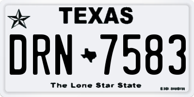TX license plate DRN7583