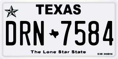 TX license plate DRN7584