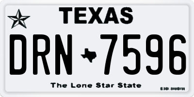 TX license plate DRN7596