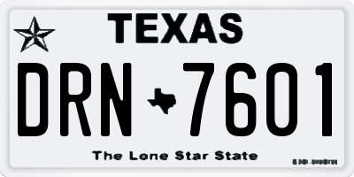 TX license plate DRN7601