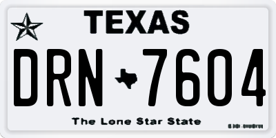TX license plate DRN7604