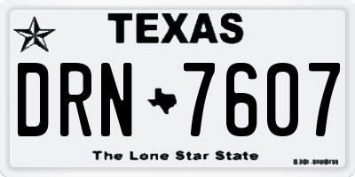 TX license plate DRN7607
