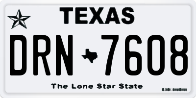 TX license plate DRN7608