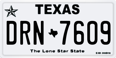 TX license plate DRN7609