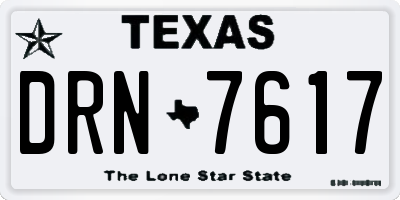 TX license plate DRN7617