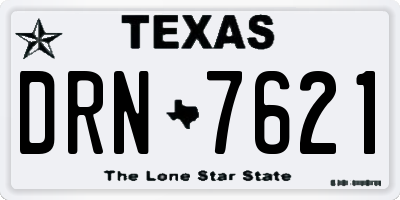 TX license plate DRN7621