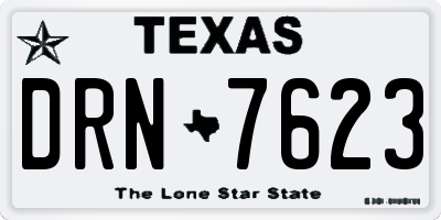 TX license plate DRN7623
