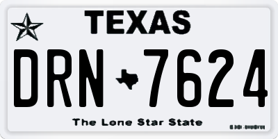 TX license plate DRN7624