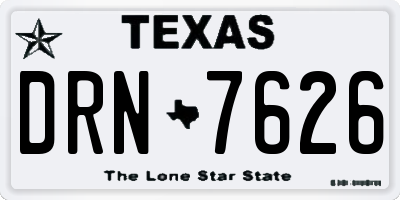 TX license plate DRN7626