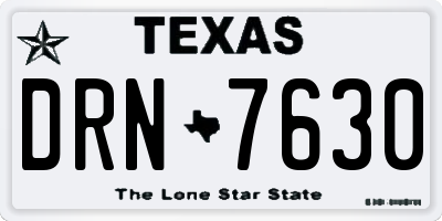 TX license plate DRN7630