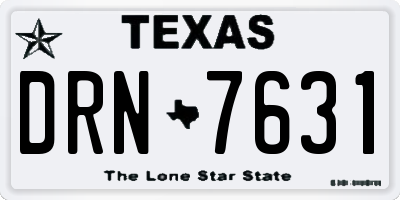 TX license plate DRN7631