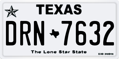 TX license plate DRN7632