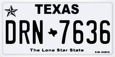 TX license plate DRN7636