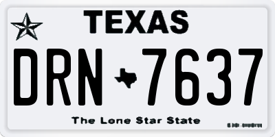 TX license plate DRN7637