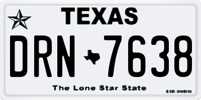 TX license plate DRN7638