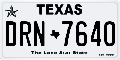 TX license plate DRN7640