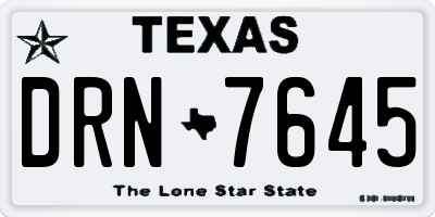 TX license plate DRN7645