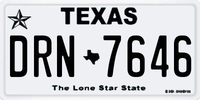 TX license plate DRN7646