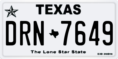 TX license plate DRN7649