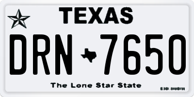 TX license plate DRN7650