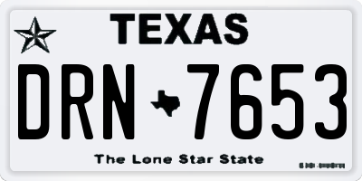TX license plate DRN7653
