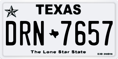 TX license plate DRN7657