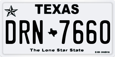 TX license plate DRN7660