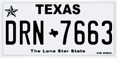 TX license plate DRN7663