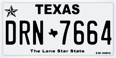 TX license plate DRN7664